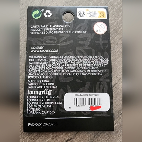 NWT Loungefly Disney Big Hero 6 Baymax Puppy Enamel Pin - BoxLunch Exclusive - Picture 2 of 2